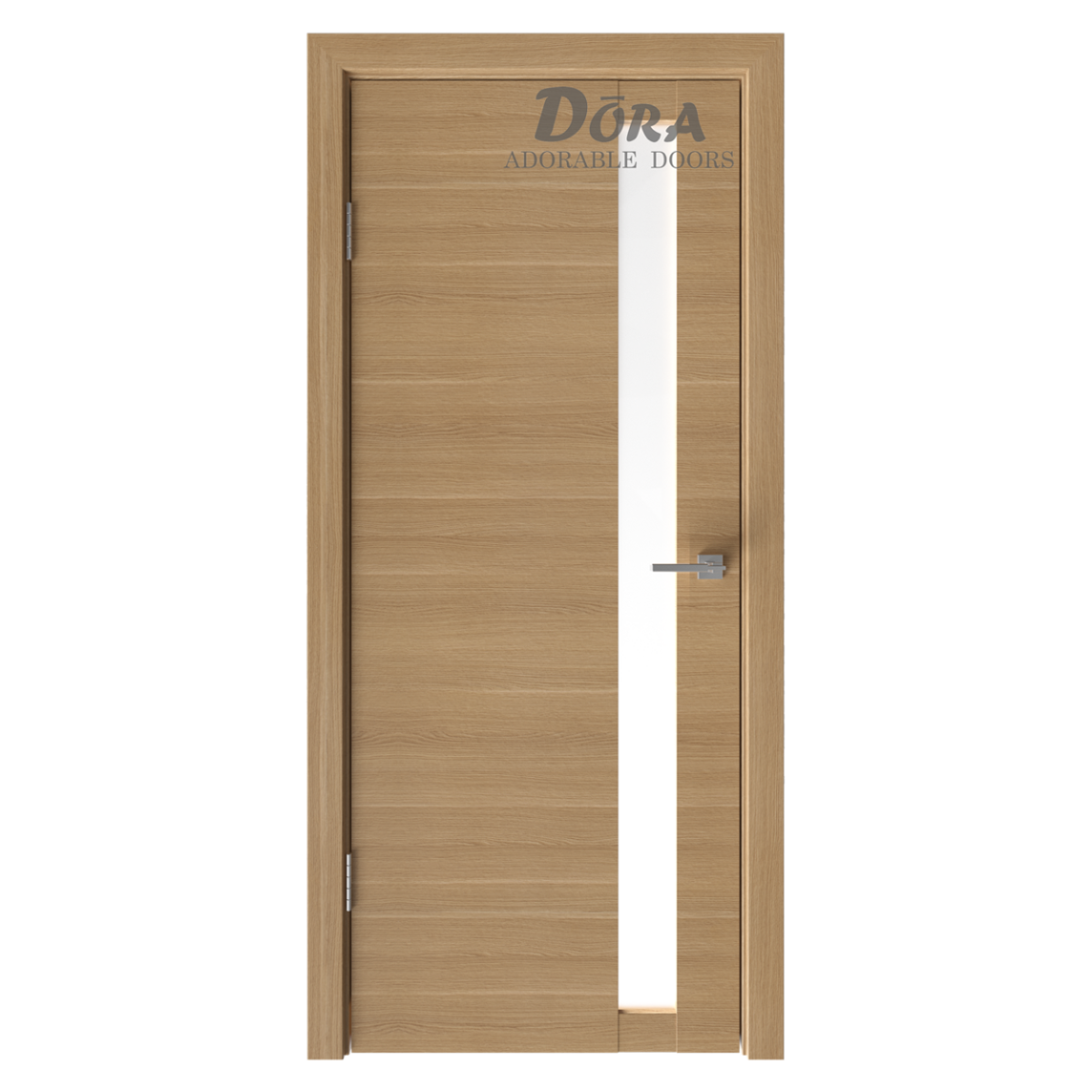 Dora Lido D2, Ozols, Finierētu Durvju Komplekts - Vērtne, Kārba, 2 Eņģes, Stiklotas, O60x200cm